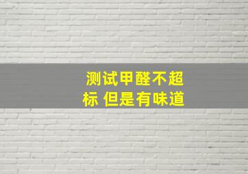 测试甲醛不超标 但是有味道